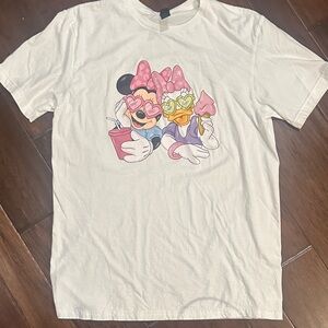 Disney White Tee with Minnie and Daisy in Pink and Yellow